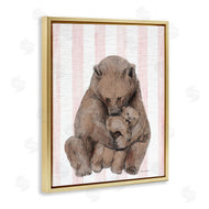 Stupell Studio | Bear and Cub Pink Stripes