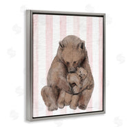 Stupell Studio | Bear and Cub Pink Stripes