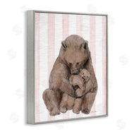 Stupell Studio | Bear and Cub Pink Stripes
