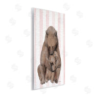 Stupell Studio | Bear and Cub Pink Stripes