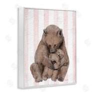 Stupell Studio | Bear and Cub Pink Stripes