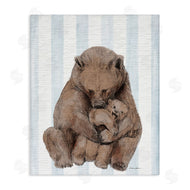 Stupell Studio | Bear and Cub Blue Stripes