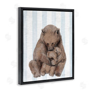 Stupell Studio | Bear and Cub Blue Stripes