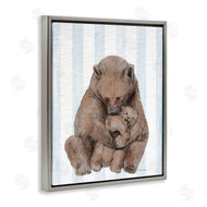 Stupell Studio | Bear and Cub Blue Stripes