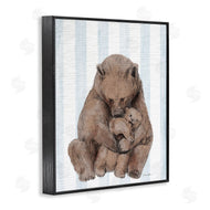 Stupell Studio | Bear and Cub Blue Stripes