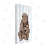 Stupell Studio | Bear and Cub Blue Stripes