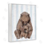 Stupell Studio | Bear and Cub Blue Stripes