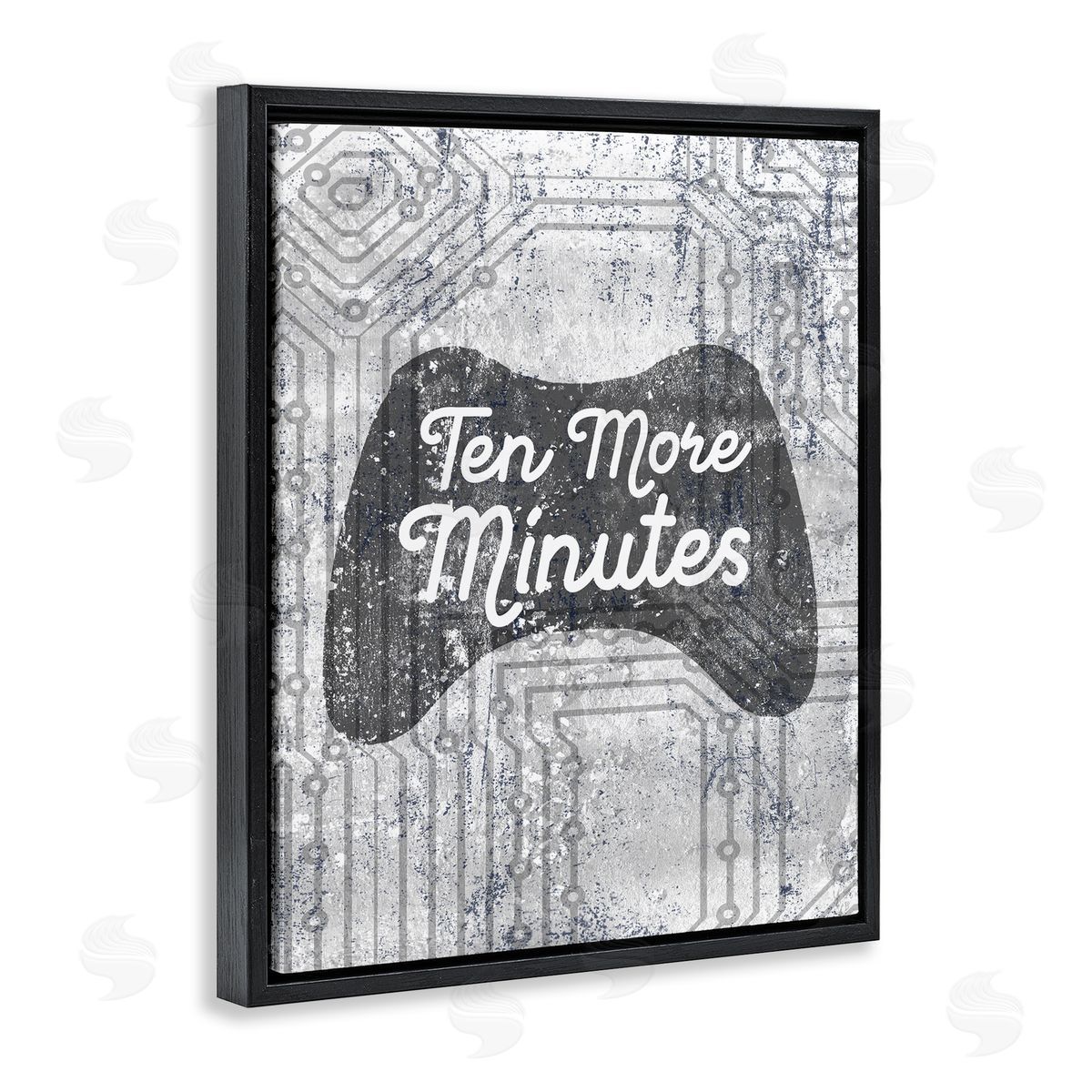 Ten More Minutes Video Games Black Floating Frame Canvas Wall Art, Home Decor by Stupell Studio