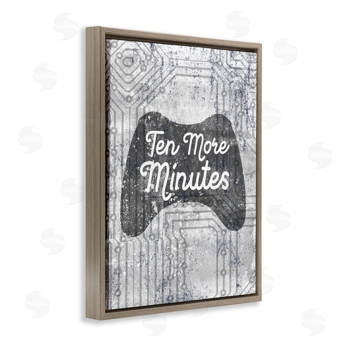 Ten More Minutes Video Games Brown Floating Frame Canvas Wall Art, Home Decor by Stupell Studio