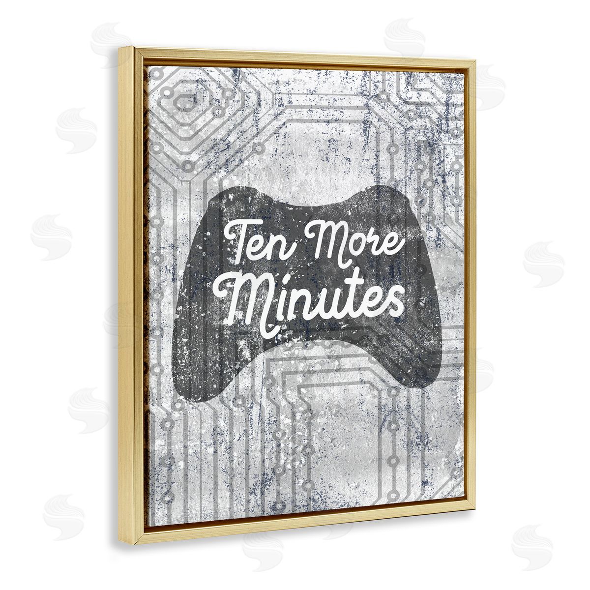 Ten More Minutes Video Games Gold Floating Frame Canvas Wall Art, Home Decor by Stupell Studio