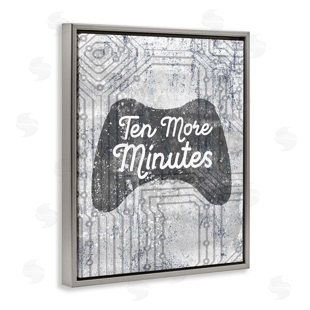 Ten More Minutes Video Games Grey Floating Frame Canvas Wall Art, Home Decor by Stupell Studio