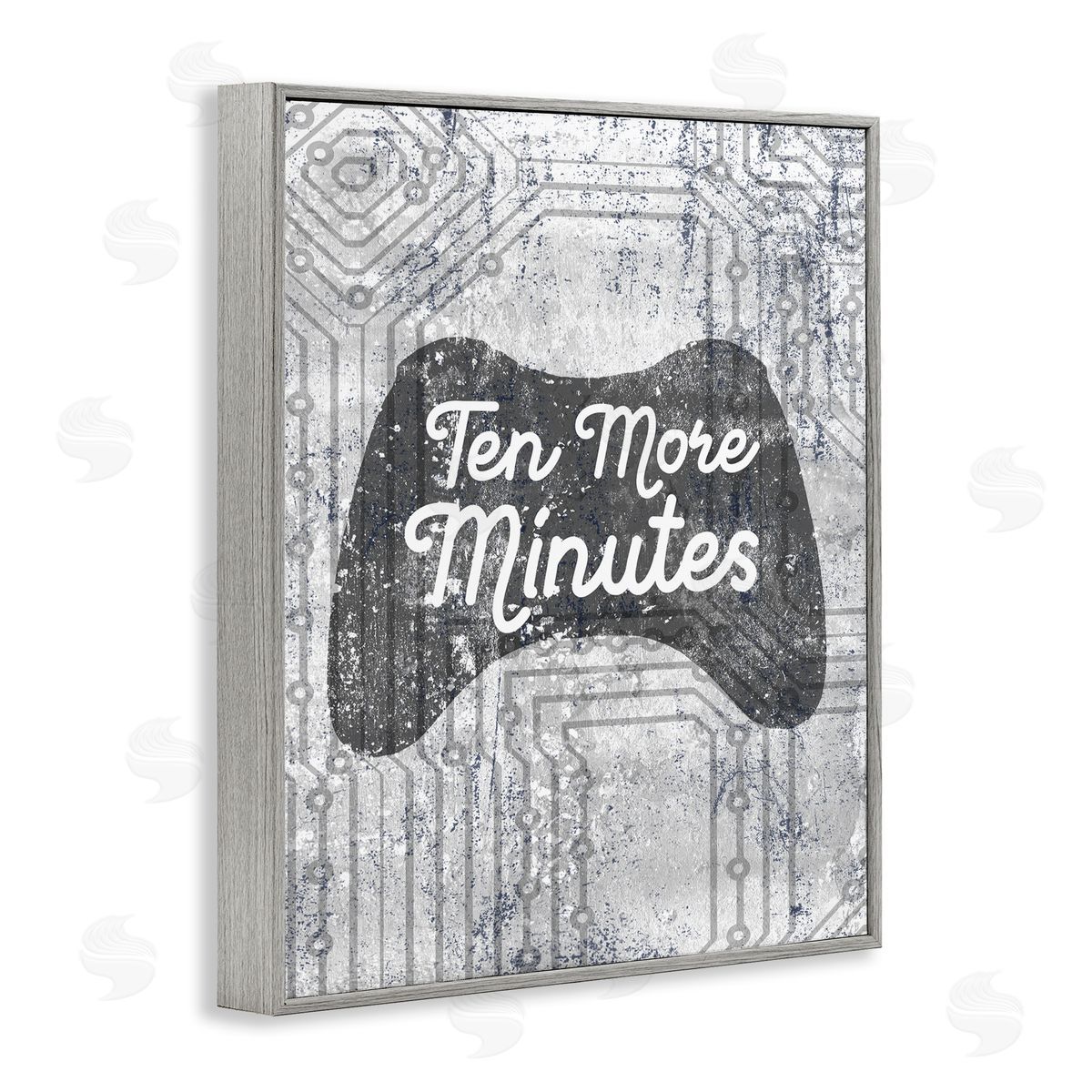 Ten More Minutes Video Games Grey Frame Print Wall Art, Home Decor by Stupell Studio
