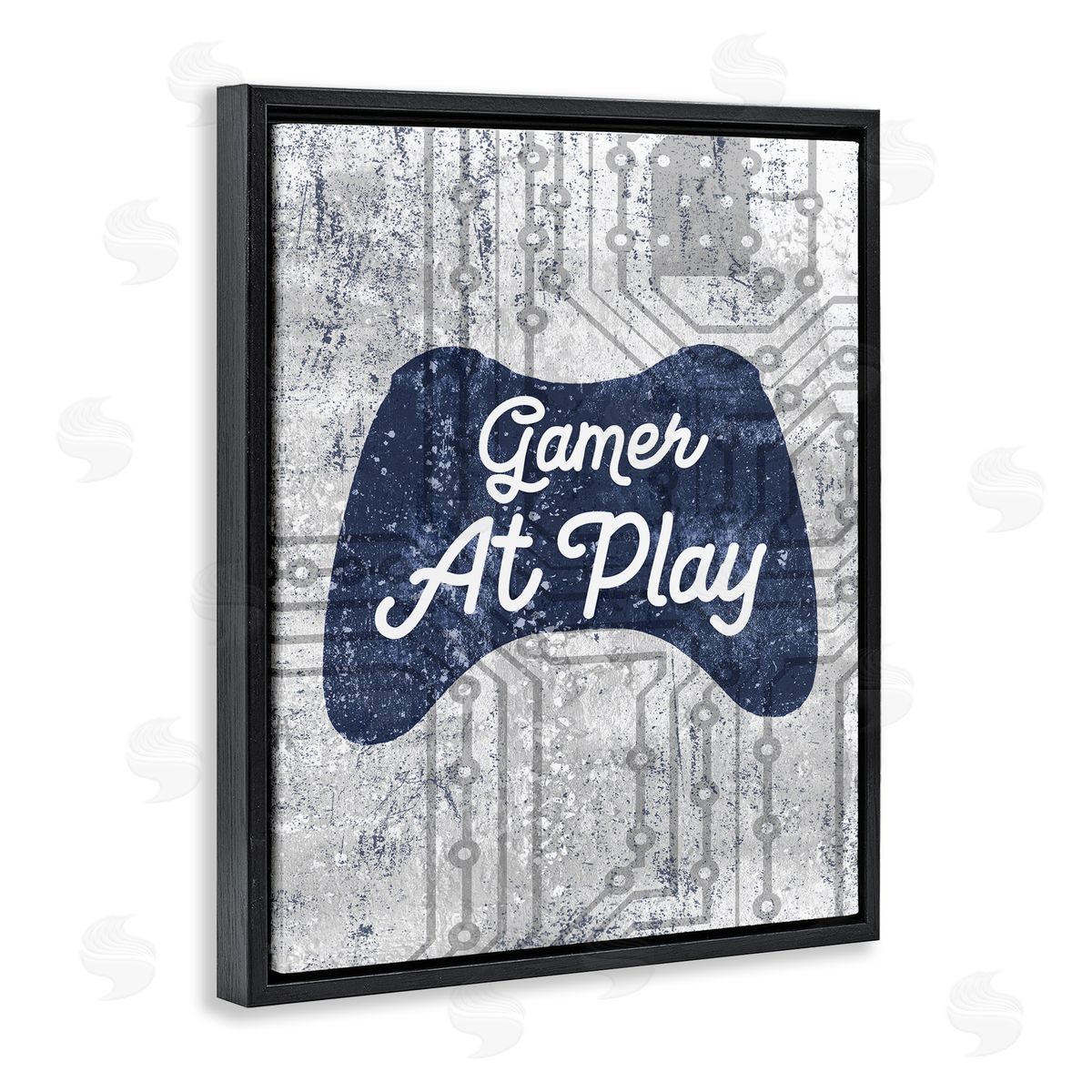 Gamer at Play Video Games Black Floating Frame Canvas Wall Art, Home Decor by Stupell Studio