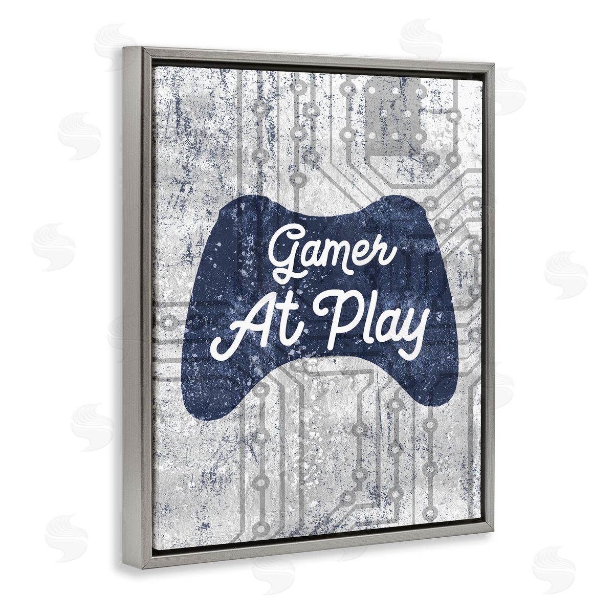 Gamer at Play Video Games Grey Floating Frame Canvas Wall Art, Home Decor by Stupell Studio