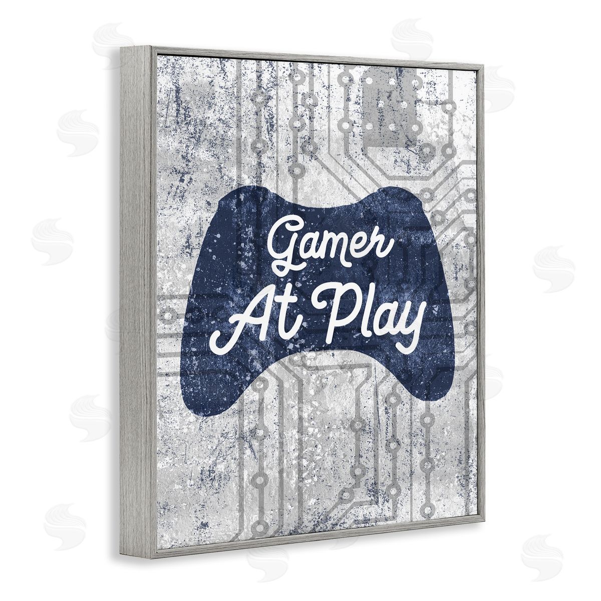 Gamer at Play Video Games Grey Frame Print Wall Art, Home Decor by Stupell Studio