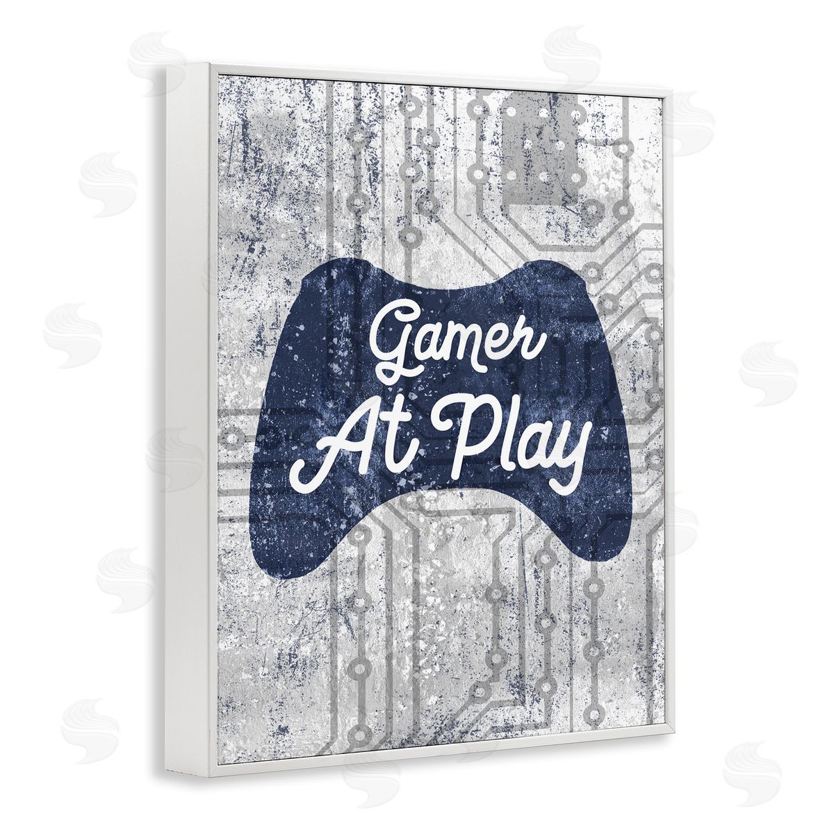 Gamer at Play Video Games White Frame Print Wall Art, Home Decor by Stupell Studio
