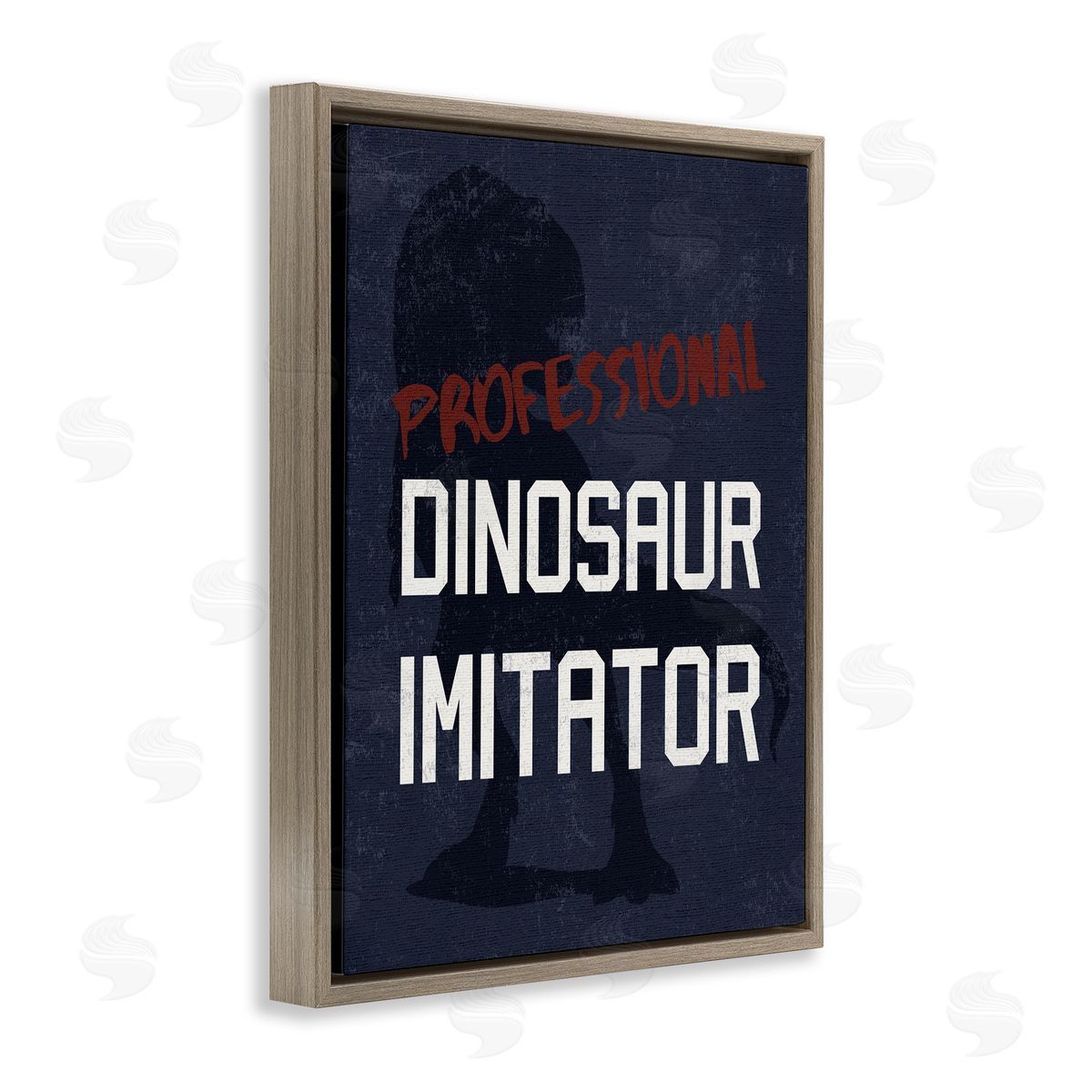 Professional Dinosaur Imitator T-Rex Brown Floating Frame Canvas Wall Art, Home Decor by Stupell Studio