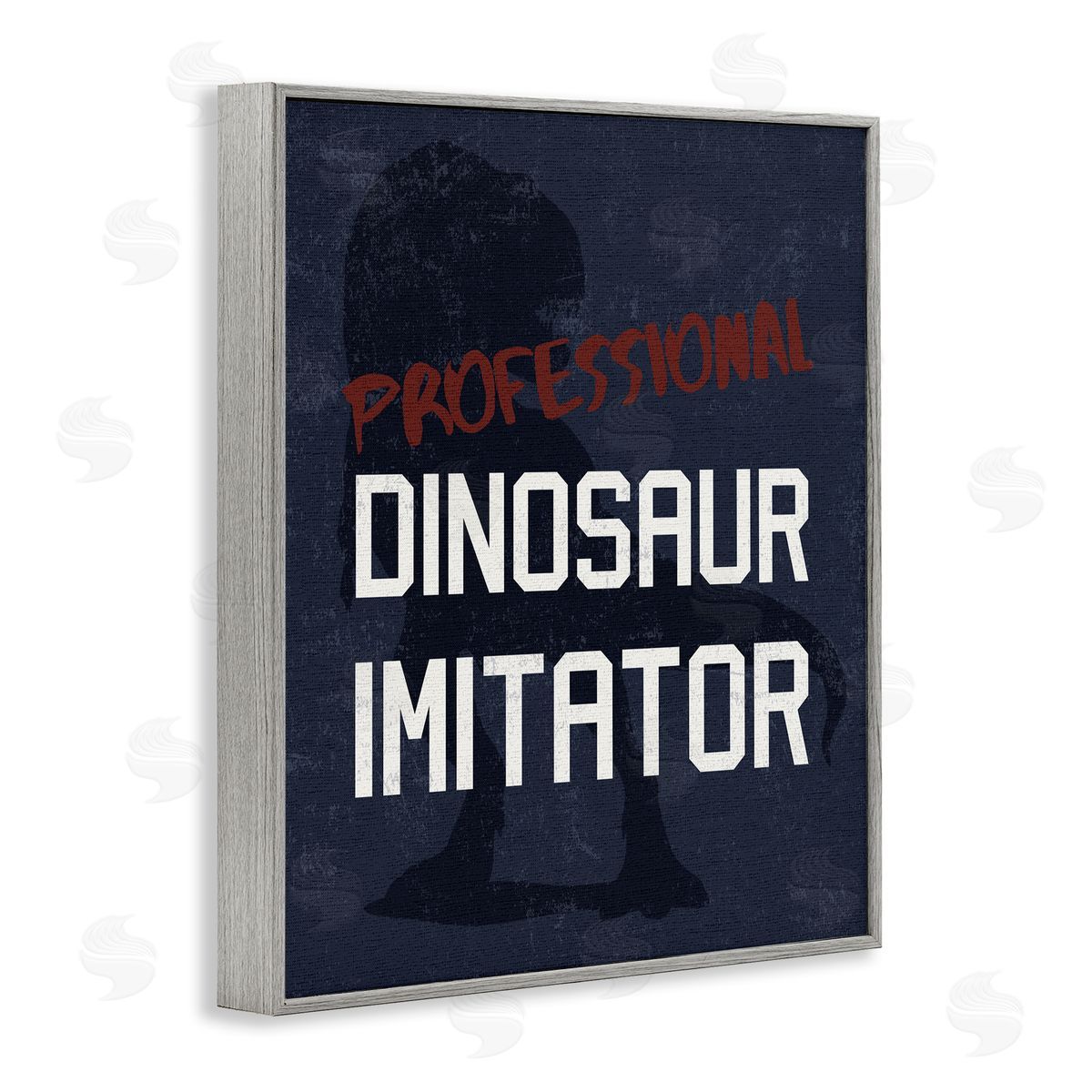 Professional Dinosaur Imitator T-Rex Grey Frame Print Wall Art, Home Decor by Stupell Studio