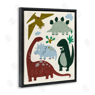Stupell Studio | Colorful Cartoon Dinosaur Friends