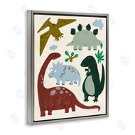 Stupell Studio | Colorful Cartoon Dinosaur Friends