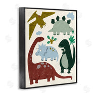 Stupell Studio | Colorful Cartoon Dinosaur Friends