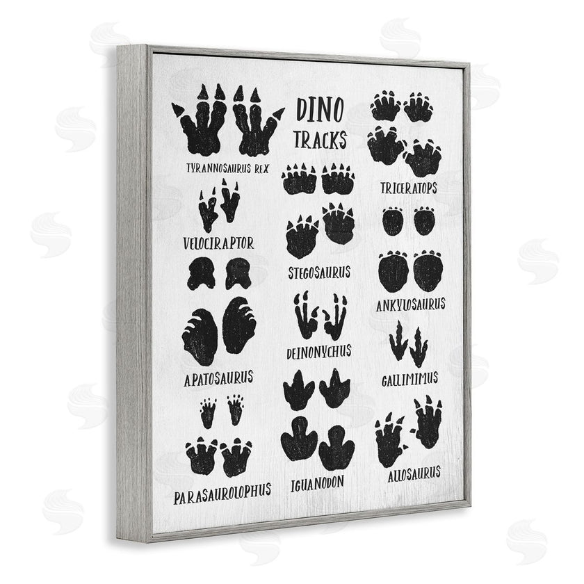 Stupell Studio | Children's Rustic Dinosaur Track Chart