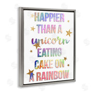 Stupell Studio | Happier Than Unicorn Eating Cake