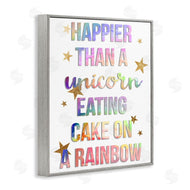 Stupell Studio | Happier Than Unicorn Eating Cake