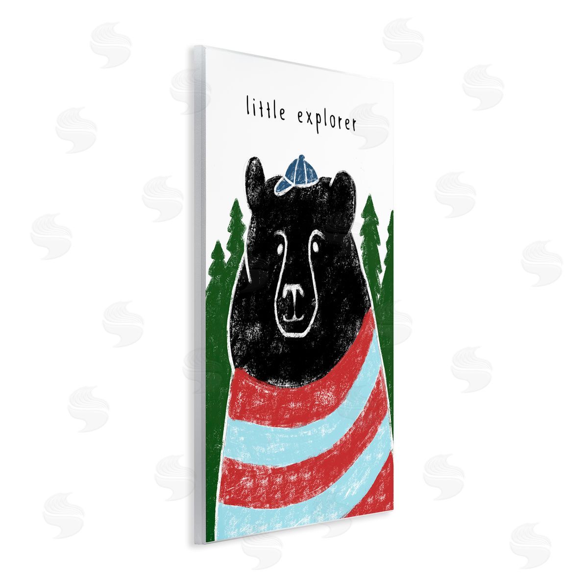 Little Explorer and Black Bear Wood Plaque Wall Art, Home Decor by Stupell Studio