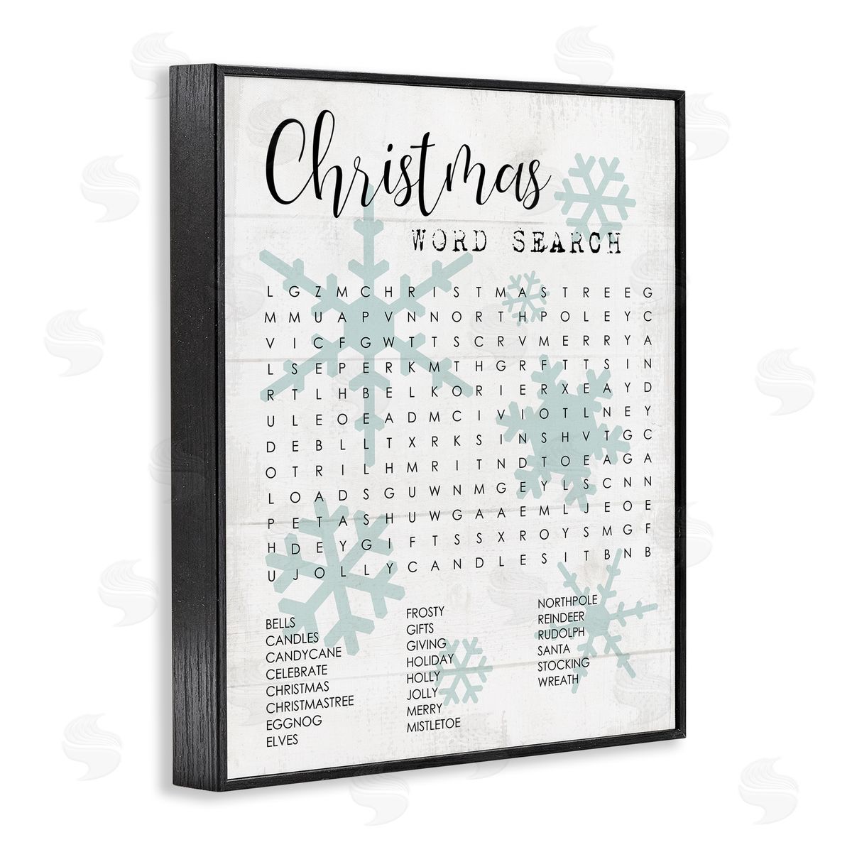 Winter Holiday Word Search Activity Black Frame Print Wall Art, Home Decor by Stupell Studio