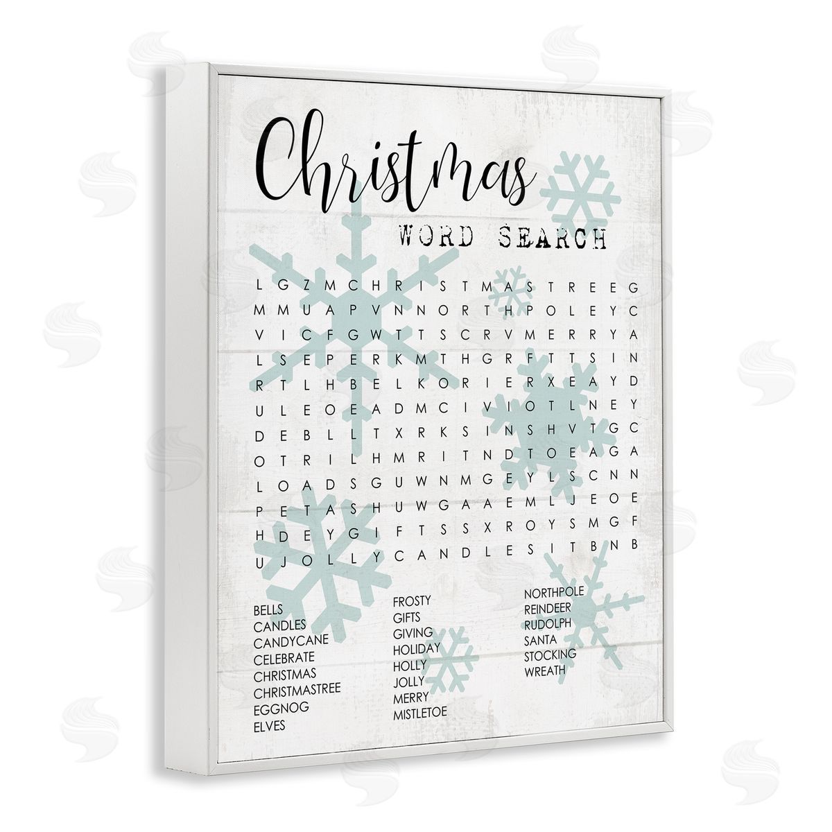 Winter Holiday Word Search Activity White Frame Print Wall Art, Home Decor by Stupell Studio