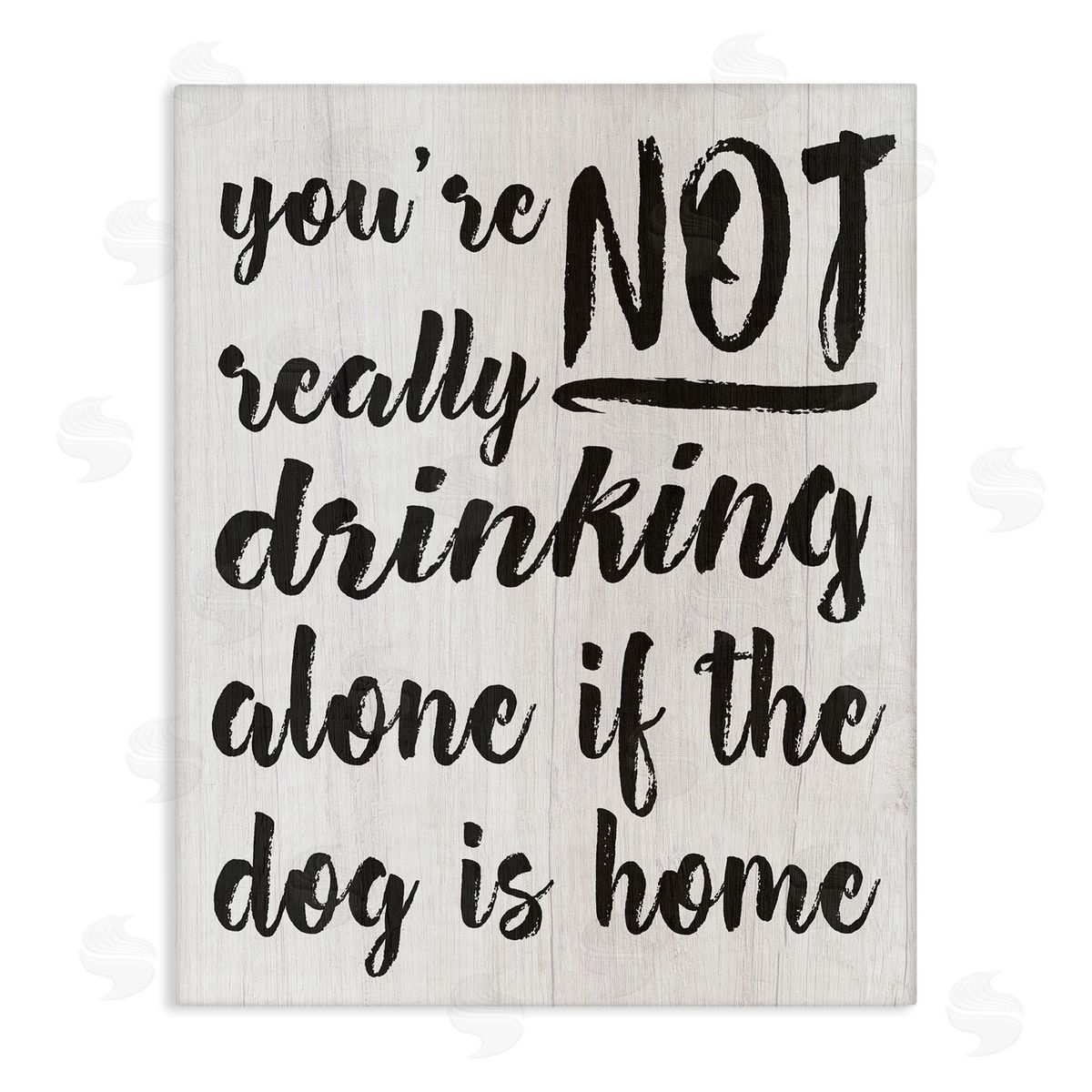 Not Drinking Alone with Dog Canvas Wall Art, Home Decor by Stupell Studio