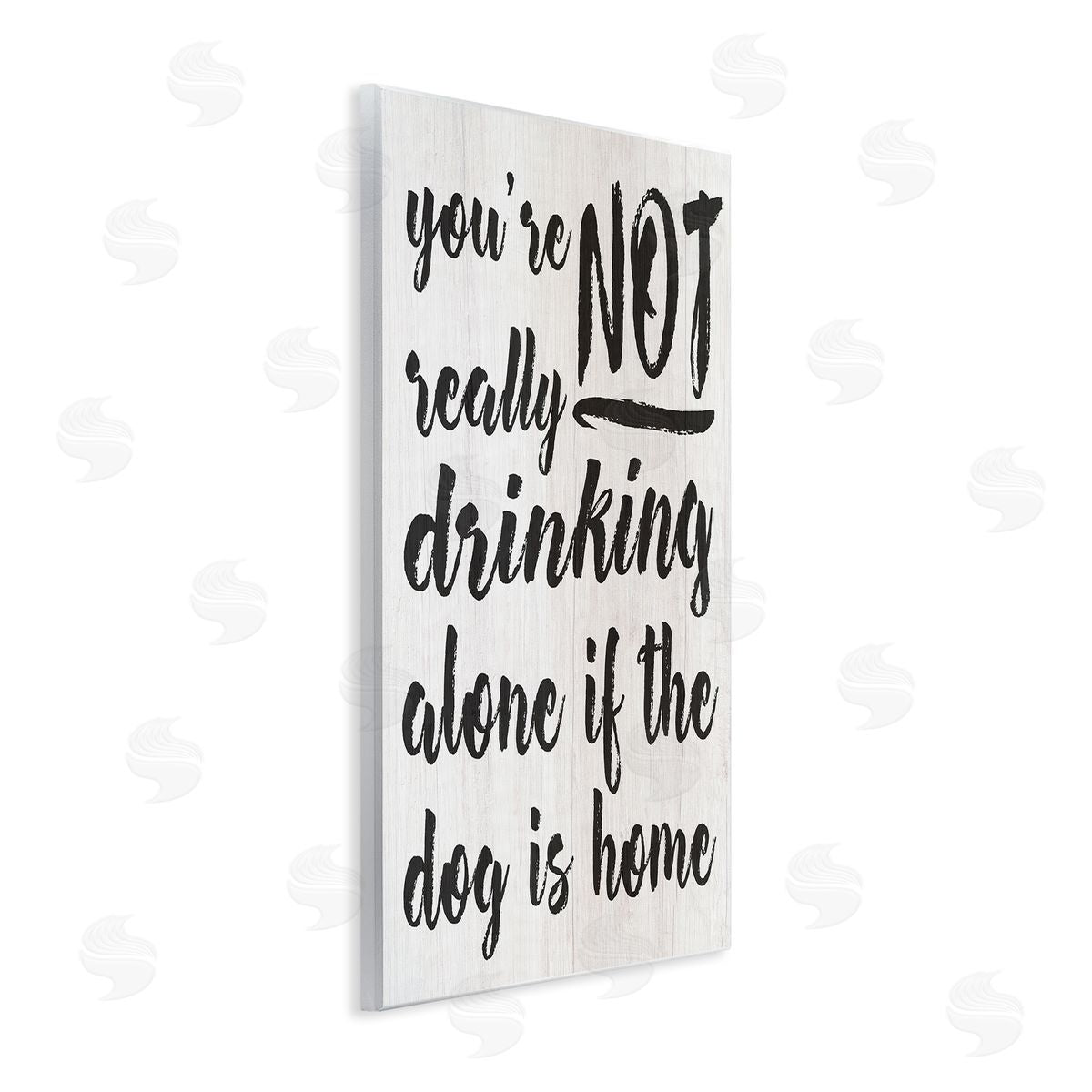 Not Drinking Alone with Dog Wood Plaque Wall Art, Home Decor by Stupell Studio