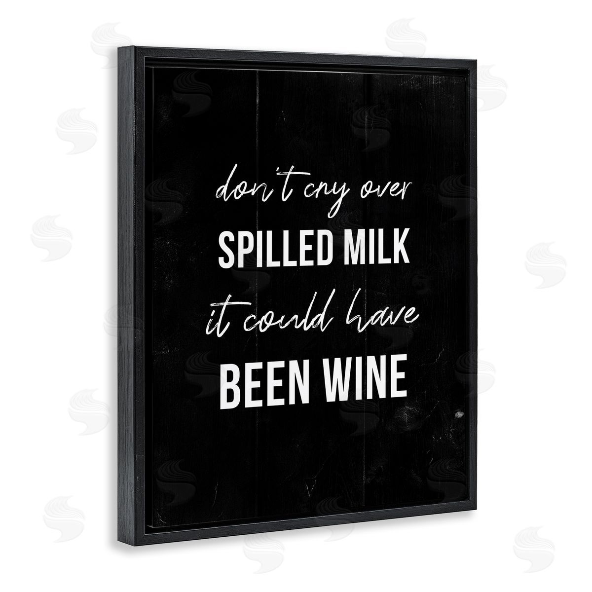 Spilled Milk or Wine Humor Black Floating Frame Canvas Wall Art, Home Decor by Stupell Studio