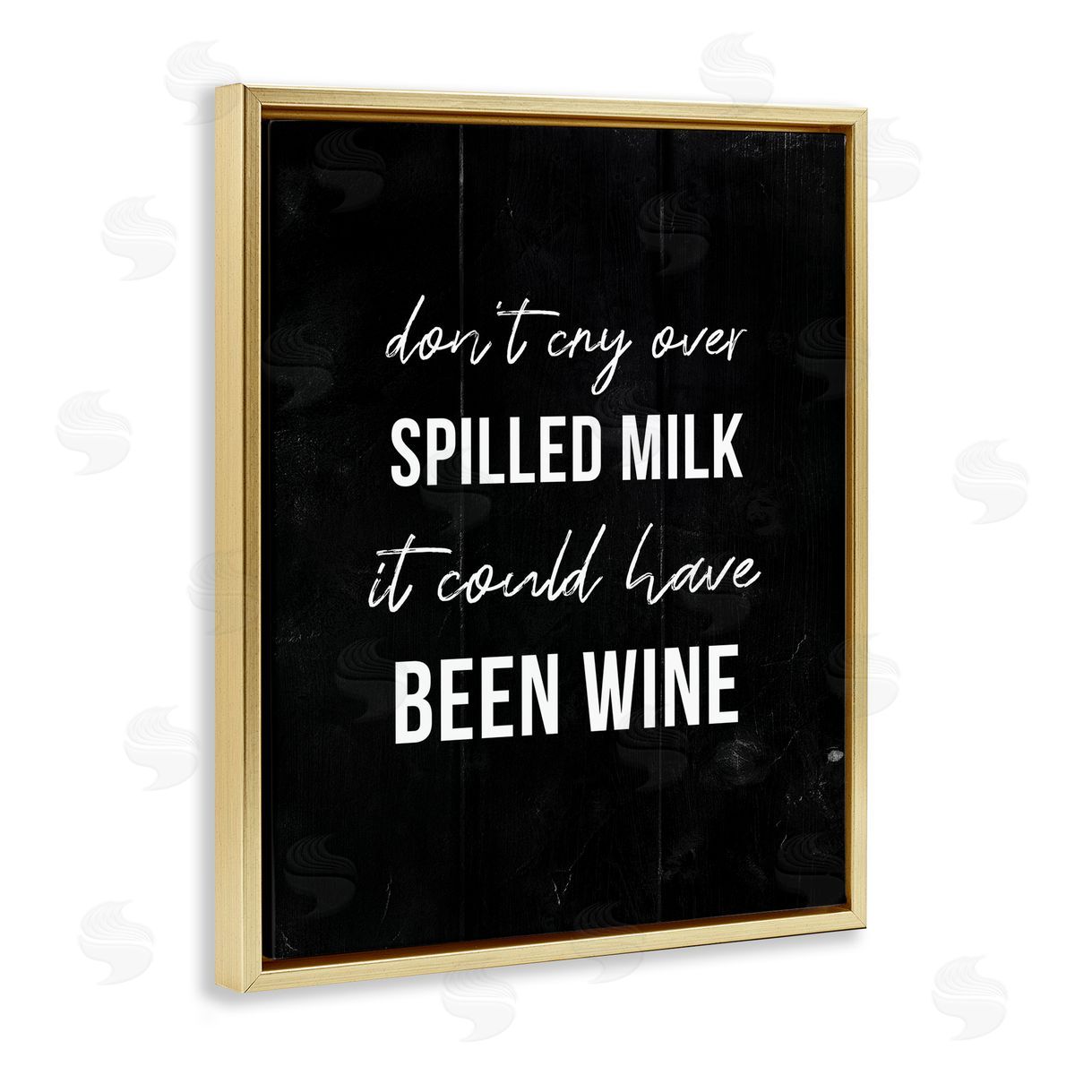 Spilled Milk or Wine Humor Gold Floating Frame Canvas Wall Art, Home Decor by Stupell Studio
