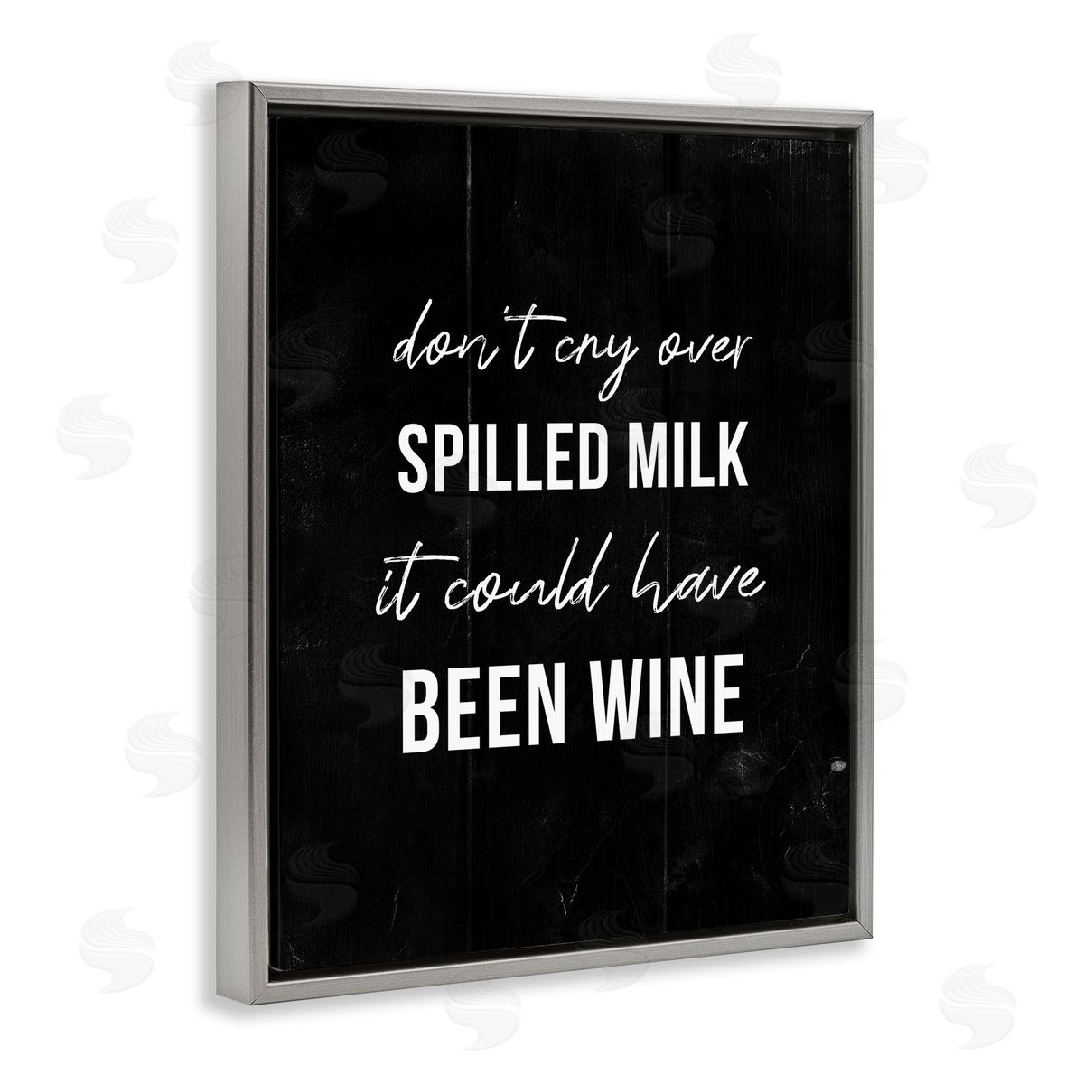 Spilled Milk or Wine Humor Grey Floating Frame Canvas Wall Art, Home Decor by Stupell Studio