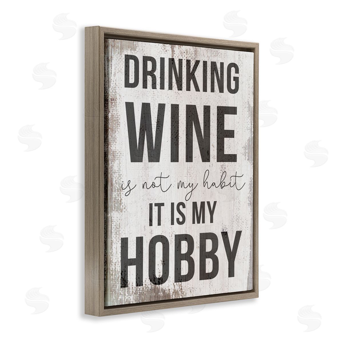 Drinking Wine is My Hobby Brown Floating Frame Canvas Wall Art, Home Decor by Stupell Studio
