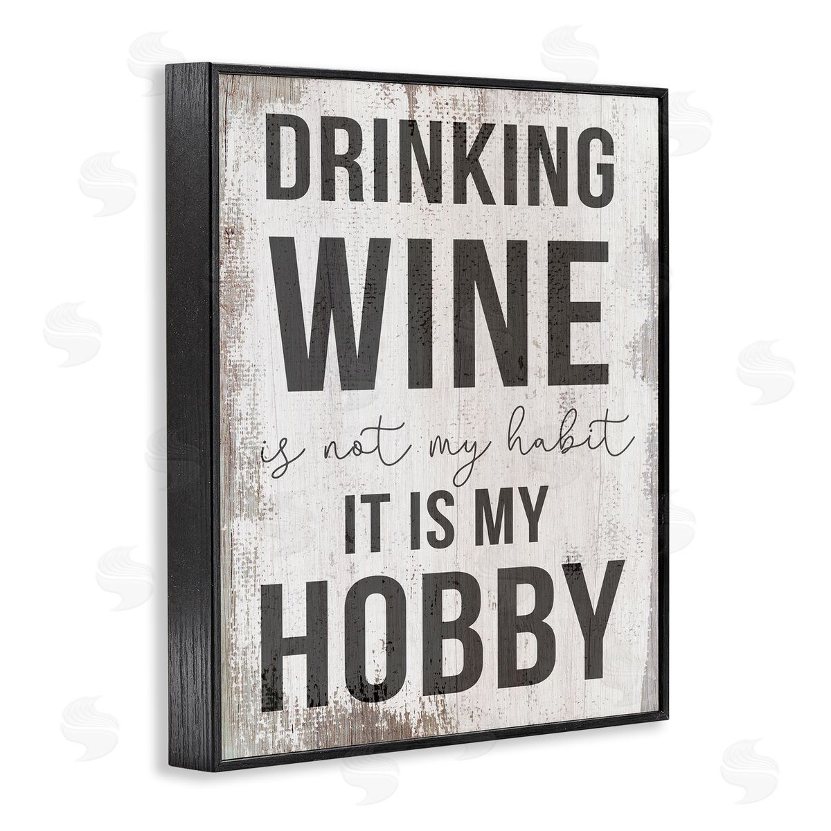 Drinking Wine is My Hobby Black Frame Print Wall Art, Home Decor by Stupell Studio