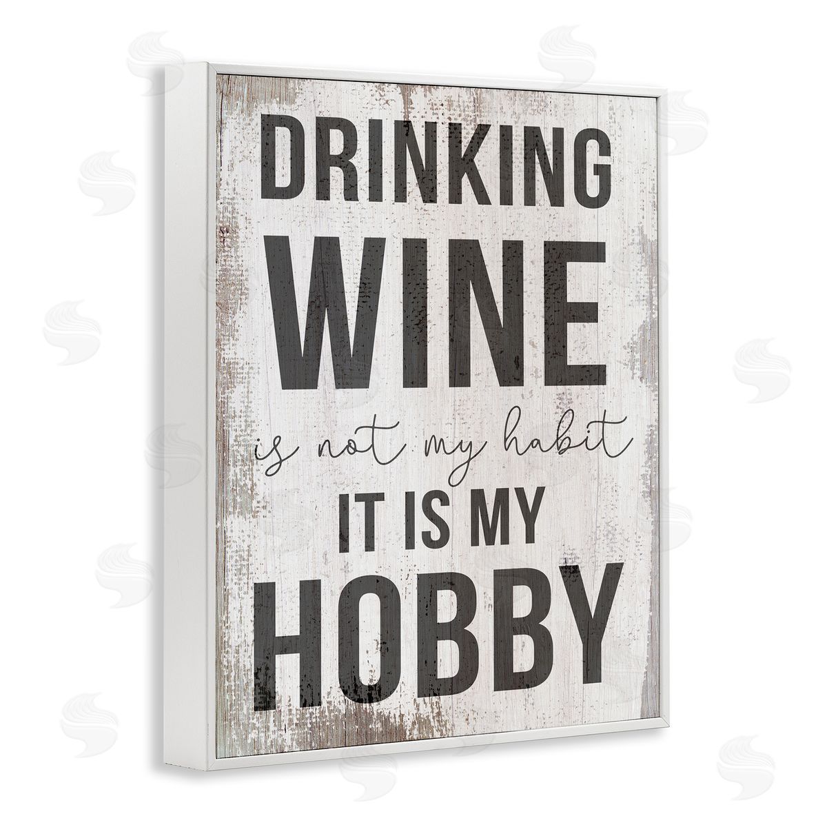 Drinking Wine is My Hobby White Frame Print Wall Art, Home Decor by Stupell Studio