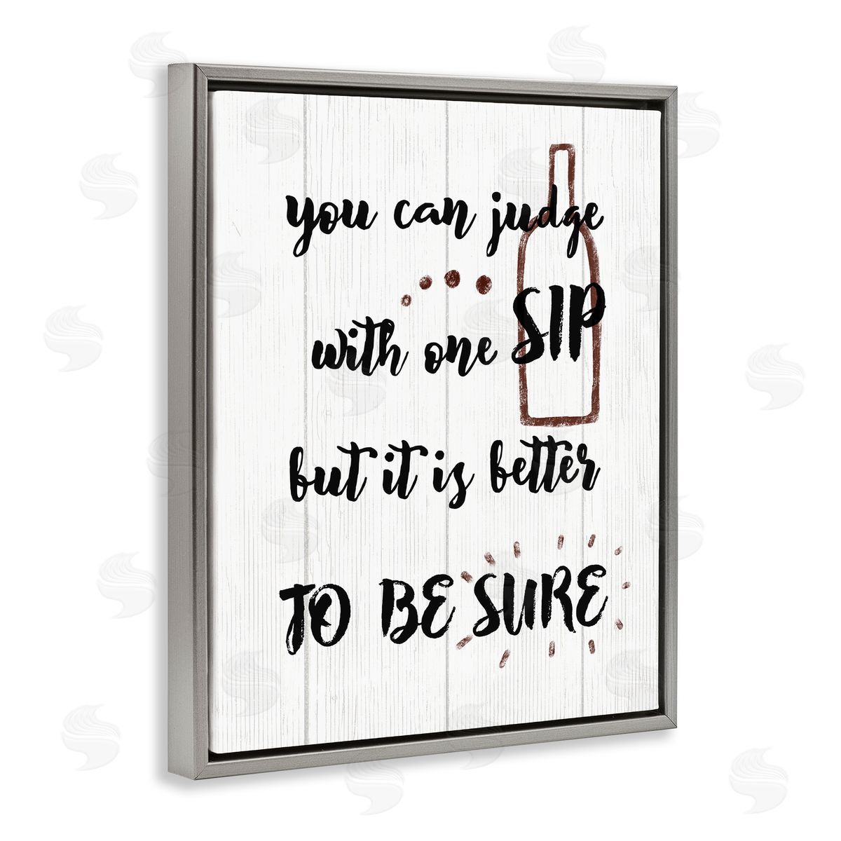 Drinking Humor Judge with Sip Grey Floating Frame Canvas Wall Art, Home Decor by Stupell Studio