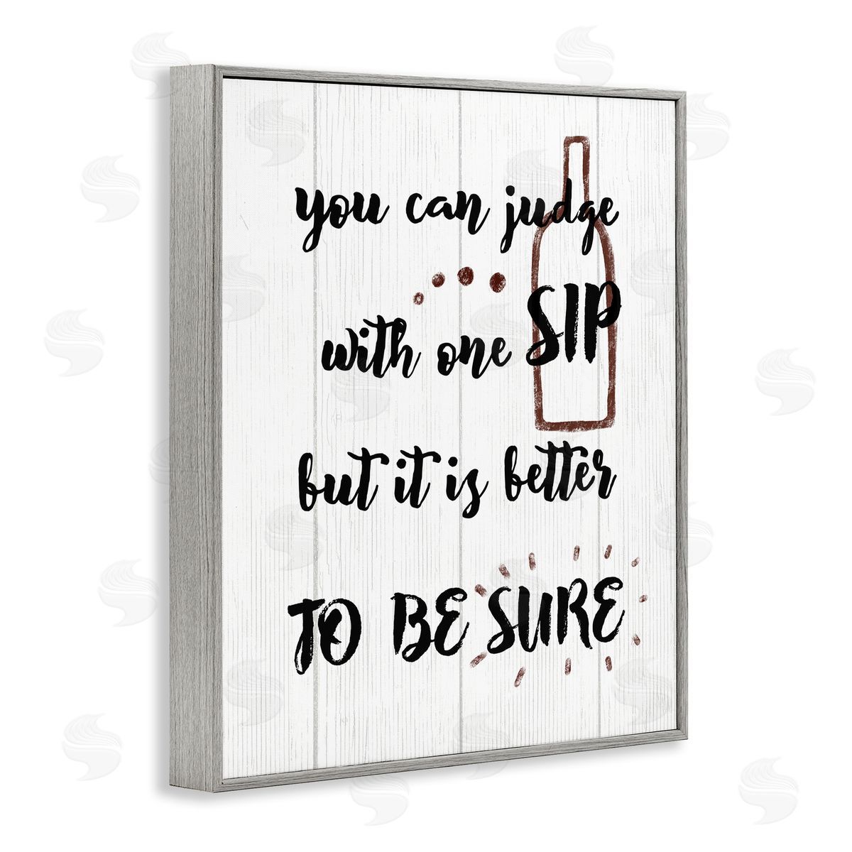 Drinking Humor Judge with Sip Grey Frame Print Wall Art, Home Decor by Stupell Studio