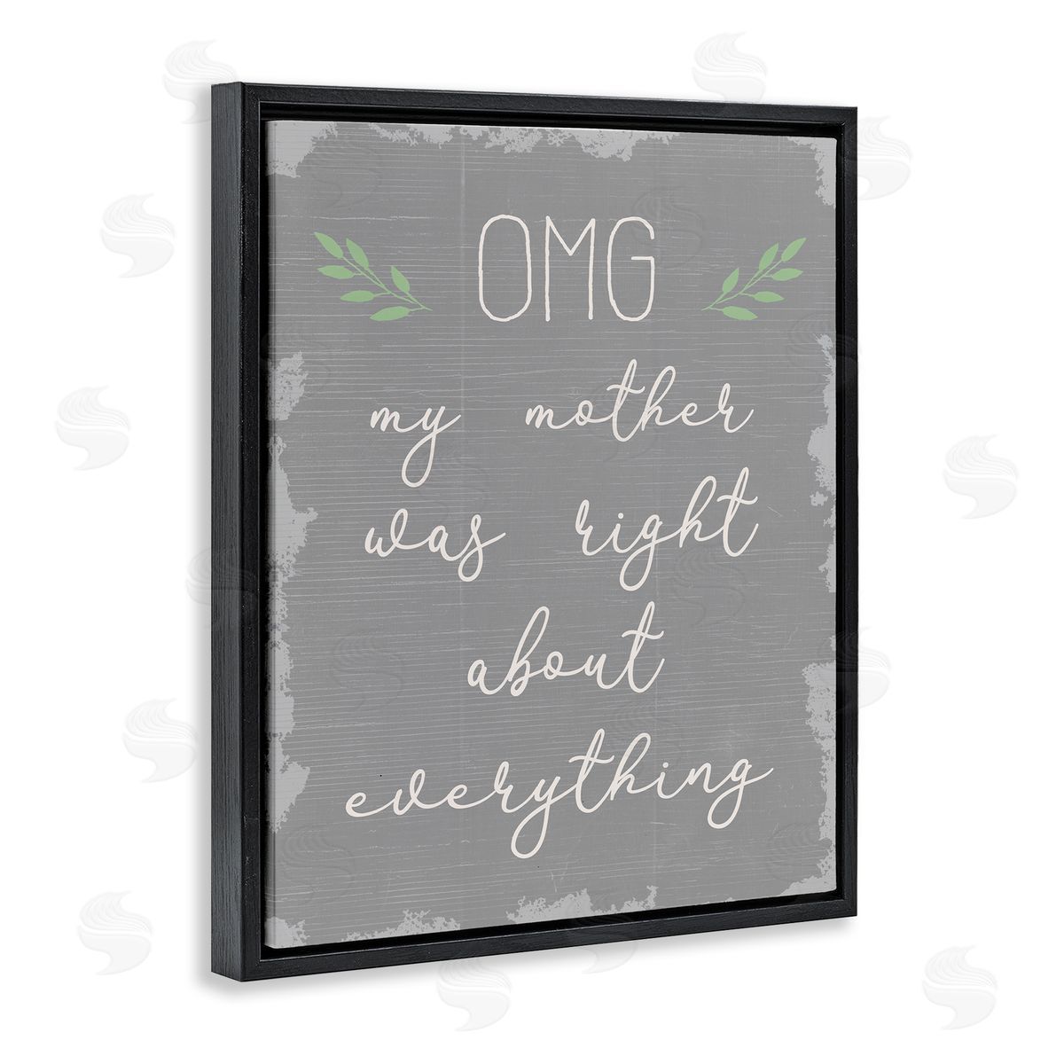 OMG Mom is Right Funn Black Floating Frame Canvas Wall Art, Home Decor by Stupell Studio