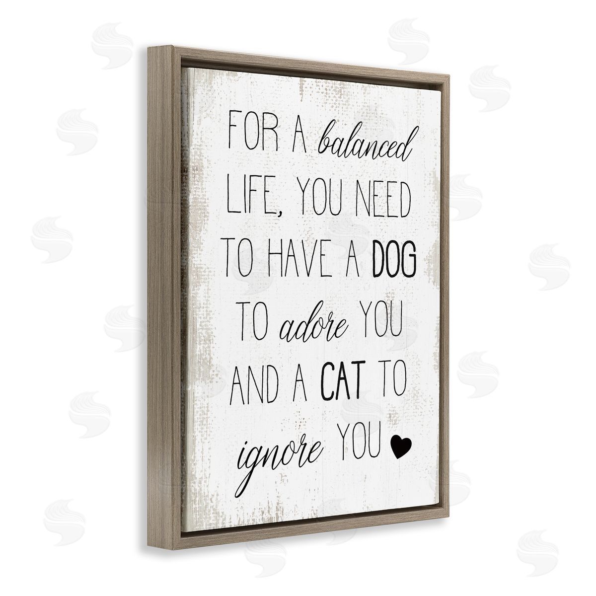 For Balanced Life Pet Quote Brown Floating Frame Canvas Wall Art, Home Decor by Stupell Studio