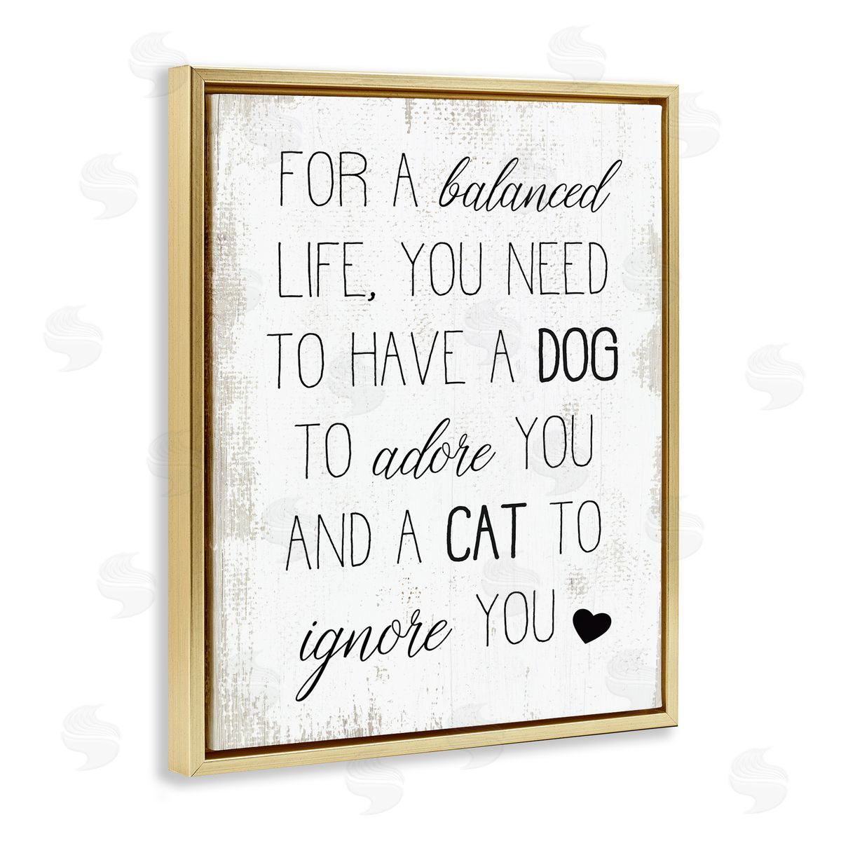 For Balanced Life Pet Quote Gold Floating Frame Canvas Wall Art, Home Decor by Stupell Studio