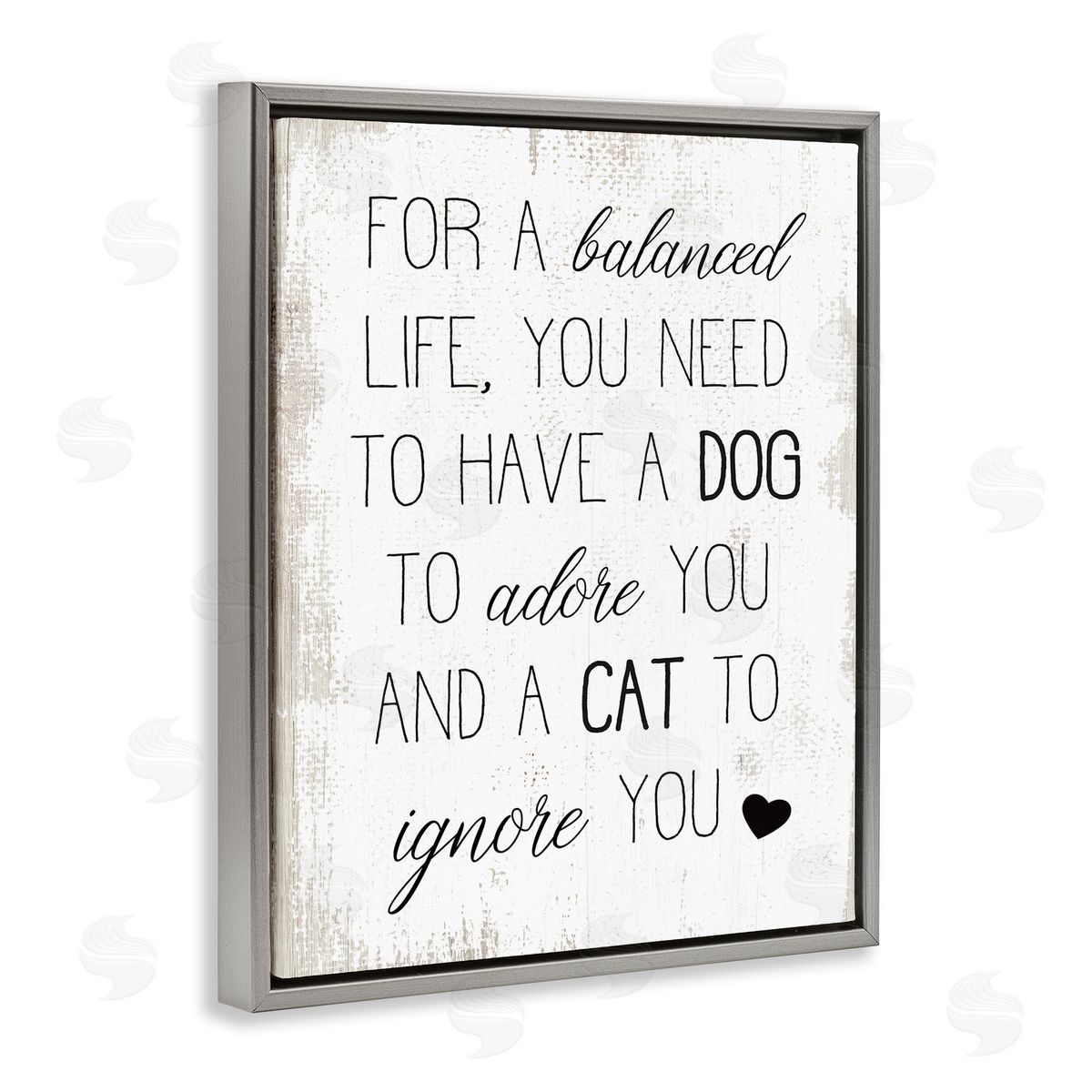 For Balanced Life Pet Quote Grey Floating Frame Canvas Wall Art, Home Decor by Stupell Studio