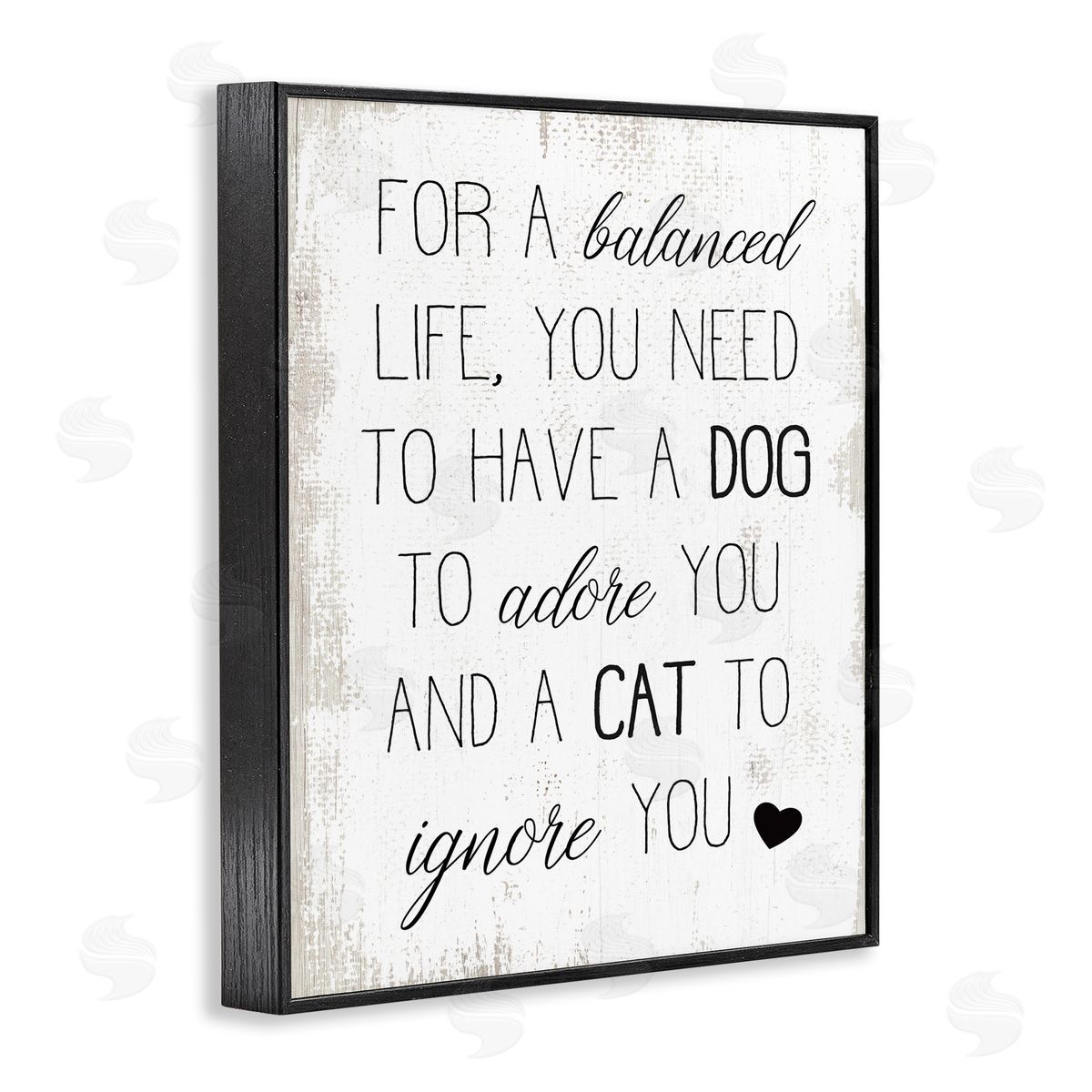 For Balanced Life Pet Quote Black Frame Print Wall Art, Home Decor by Stupell Studio