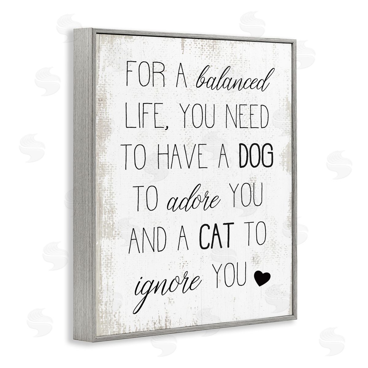 For Balanced Life Pet Quote Grey Frame Print Wall Art, Home Decor by Stupell Studio