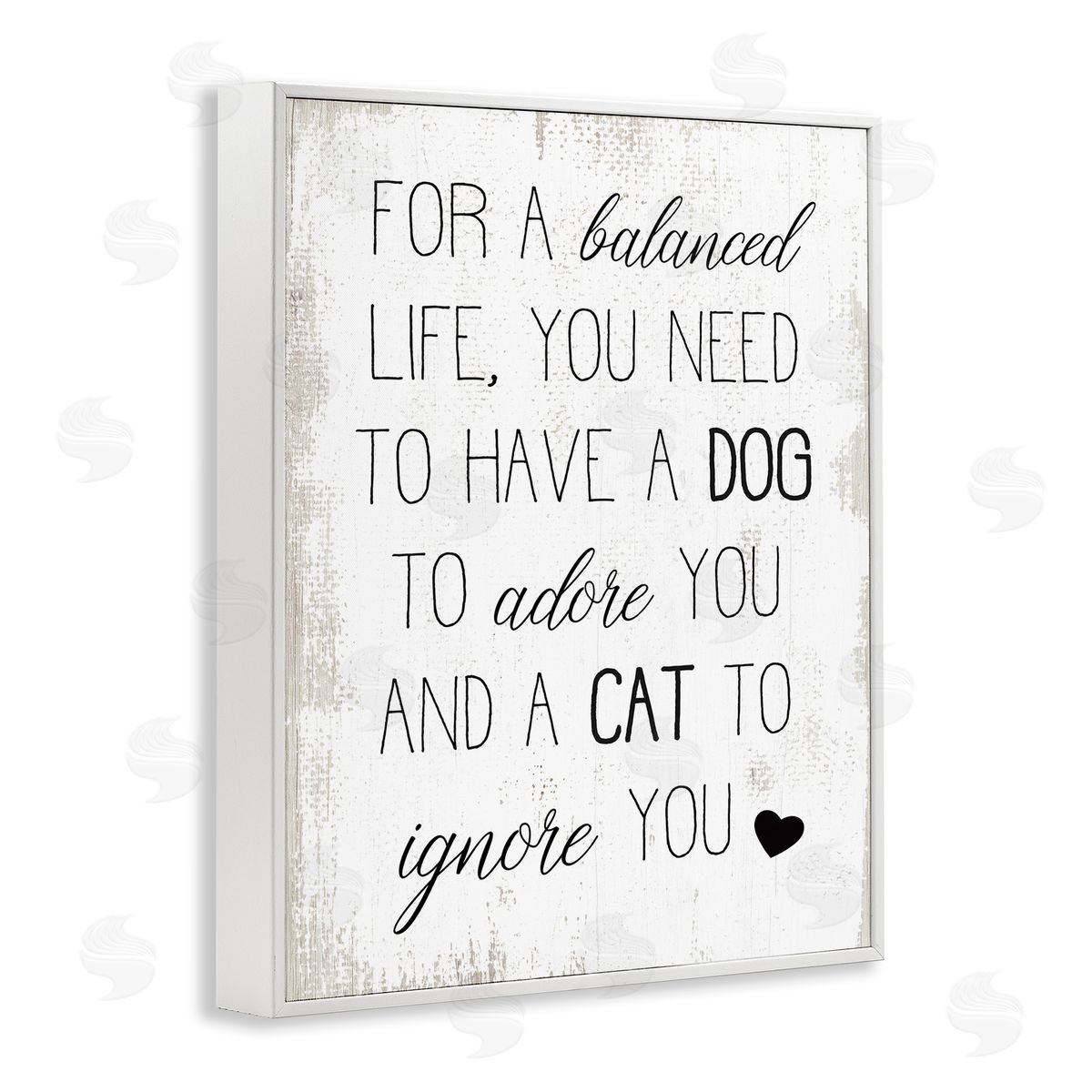 For Balanced Life Pet Quote White Frame Print Wall Art, Home Decor by Stupell Studio
