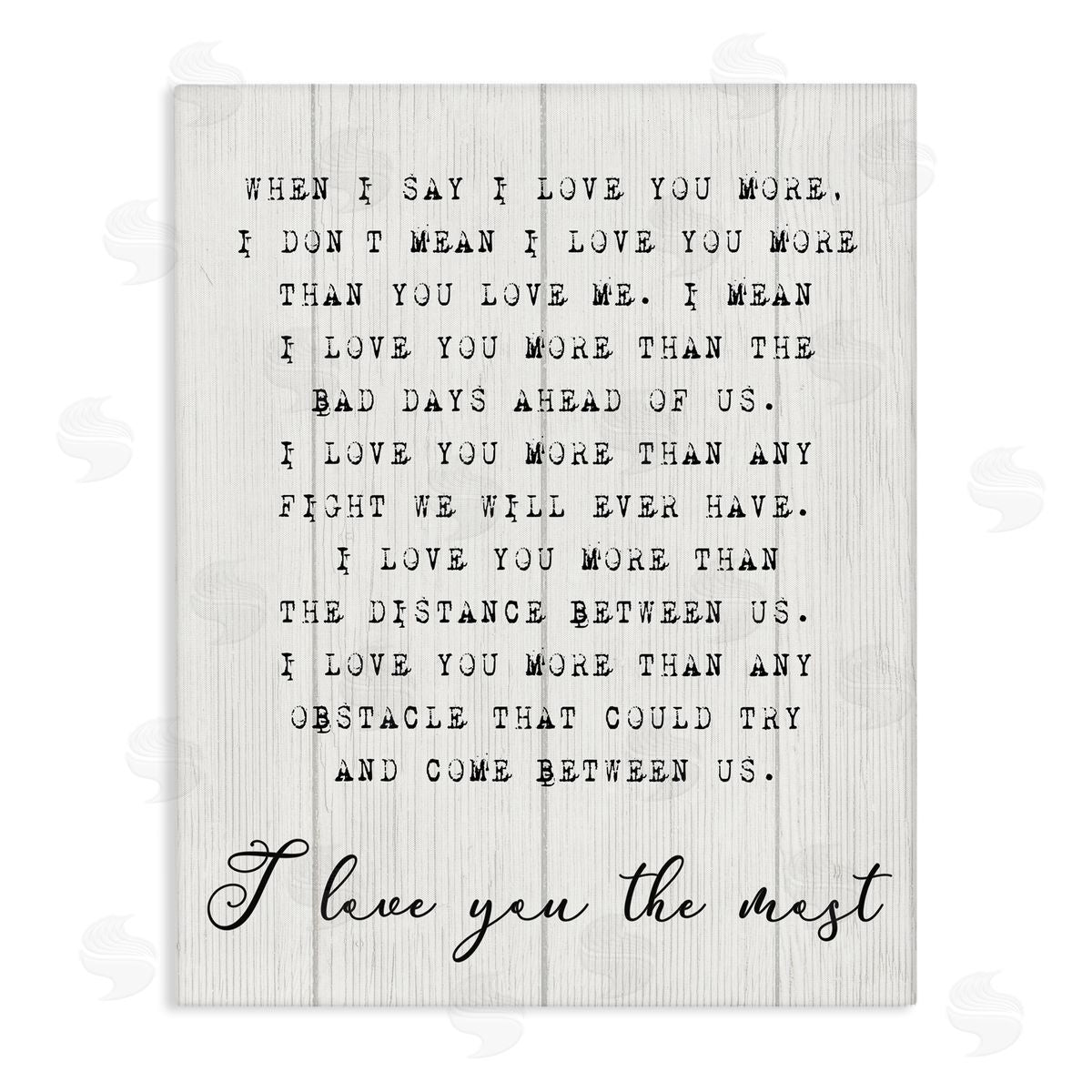 Inspirational I love You the Most Phrase Canvas Wall Art, Home Decor by Stupell Studio