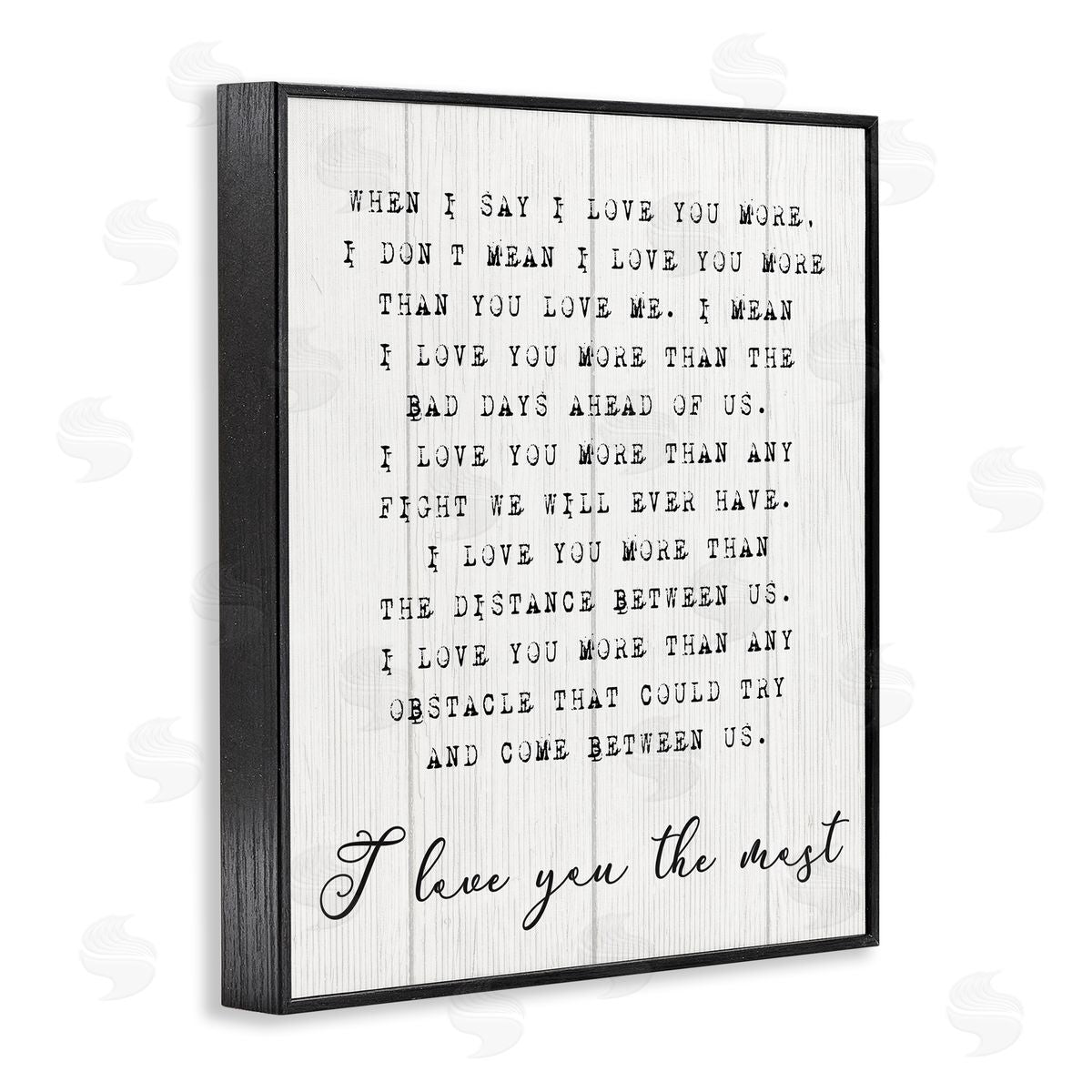 Inspirational I love You the Most Phrase Black Frame Print Wall Art, Home Decor by Stupell Studio